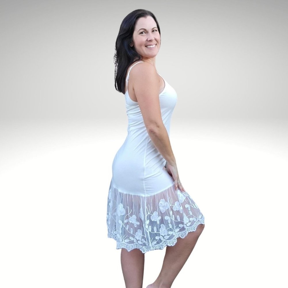 Stop and Smell the Roses Off White Lace Dress Extender